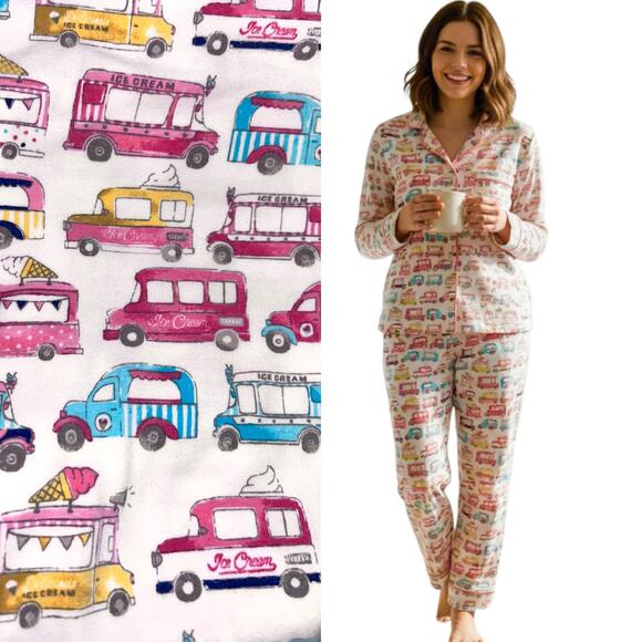BedHead Other - NWOT Bedhead Ice Cream Trucks Long Sleeve Stretch Cotton Pajama Set Pockets XL